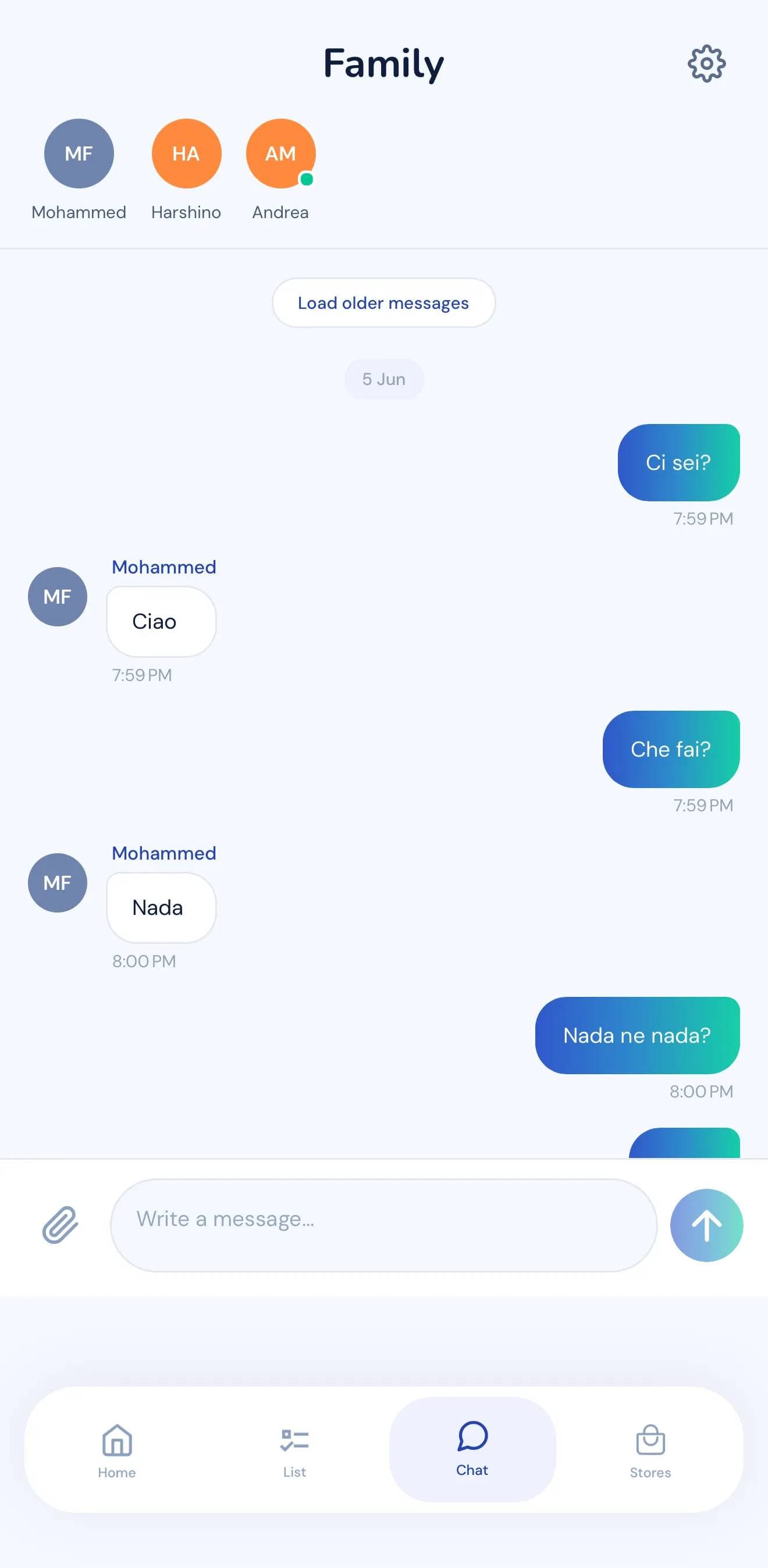 شاشة محادثة SpesApp مع اقتراح الذكاء الاصطناعي